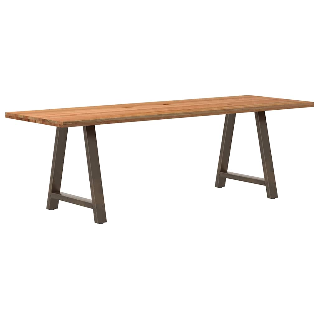 vidaXL Eettafel rechthoekig 240x80x74 cm massief eikenhout lichtbruin