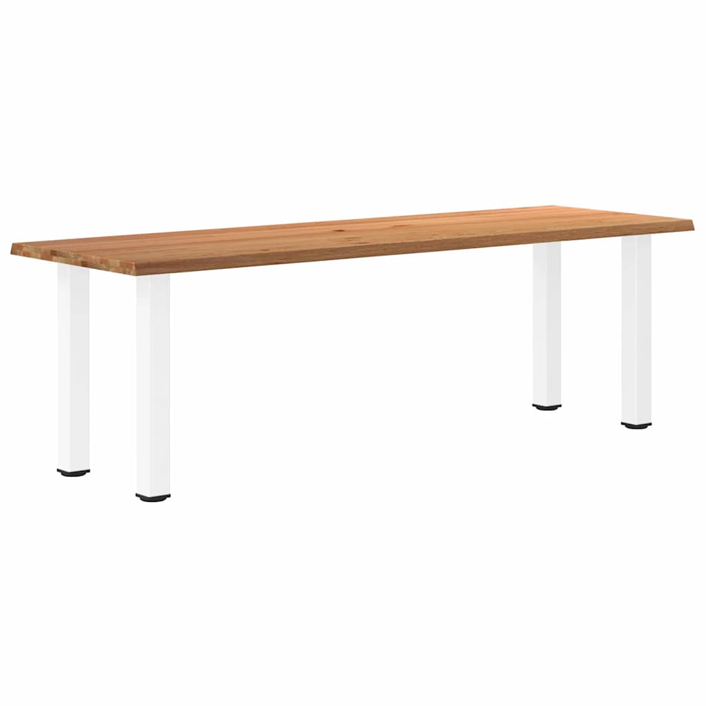 Eettafel met natuurlijke rand 240x80x74 cm massief eikenhout