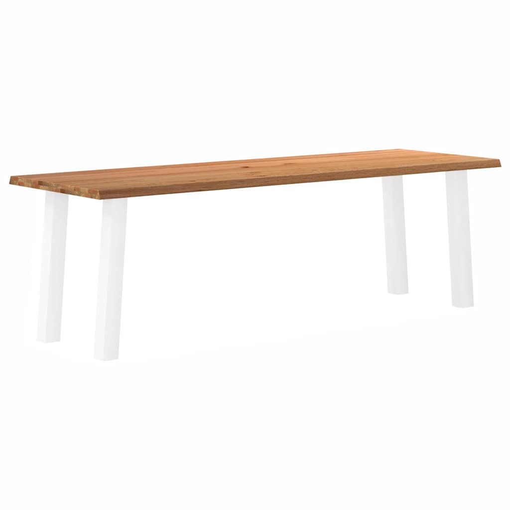 Eettafel met natuurlijke rand 240x80x74 cm massief eikenhout