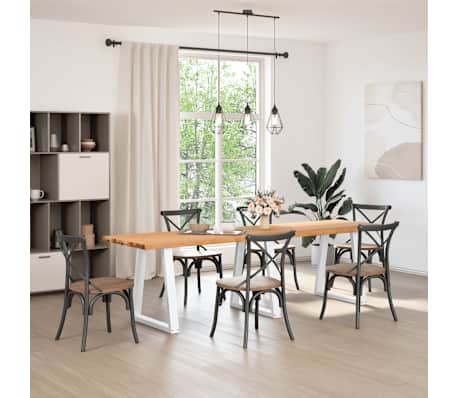 vidaXL Esstisch mit Baumkanten 280x80x74 cm Massivholz Eiche