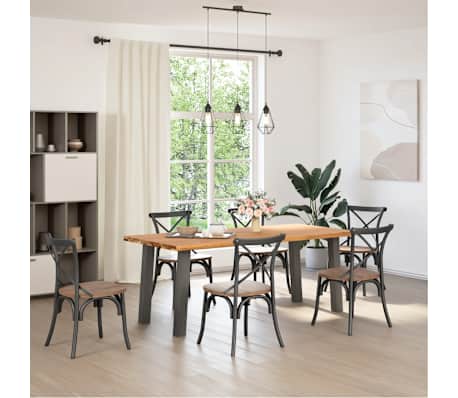 vidaXL Dining Table Light Brown, Anthracite