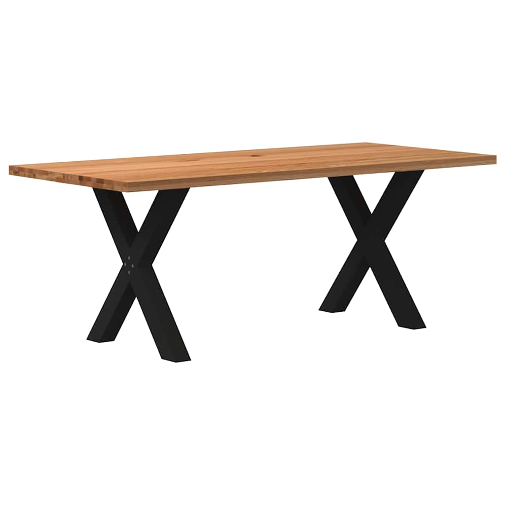 vidaXL Eettafel rechthoekig 200x90x74 cm massief eikenhout lichtbruin
