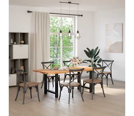 vidaXL Eettafel rechthoekig 200x90x74 cm massief eikenhout lichtbruin