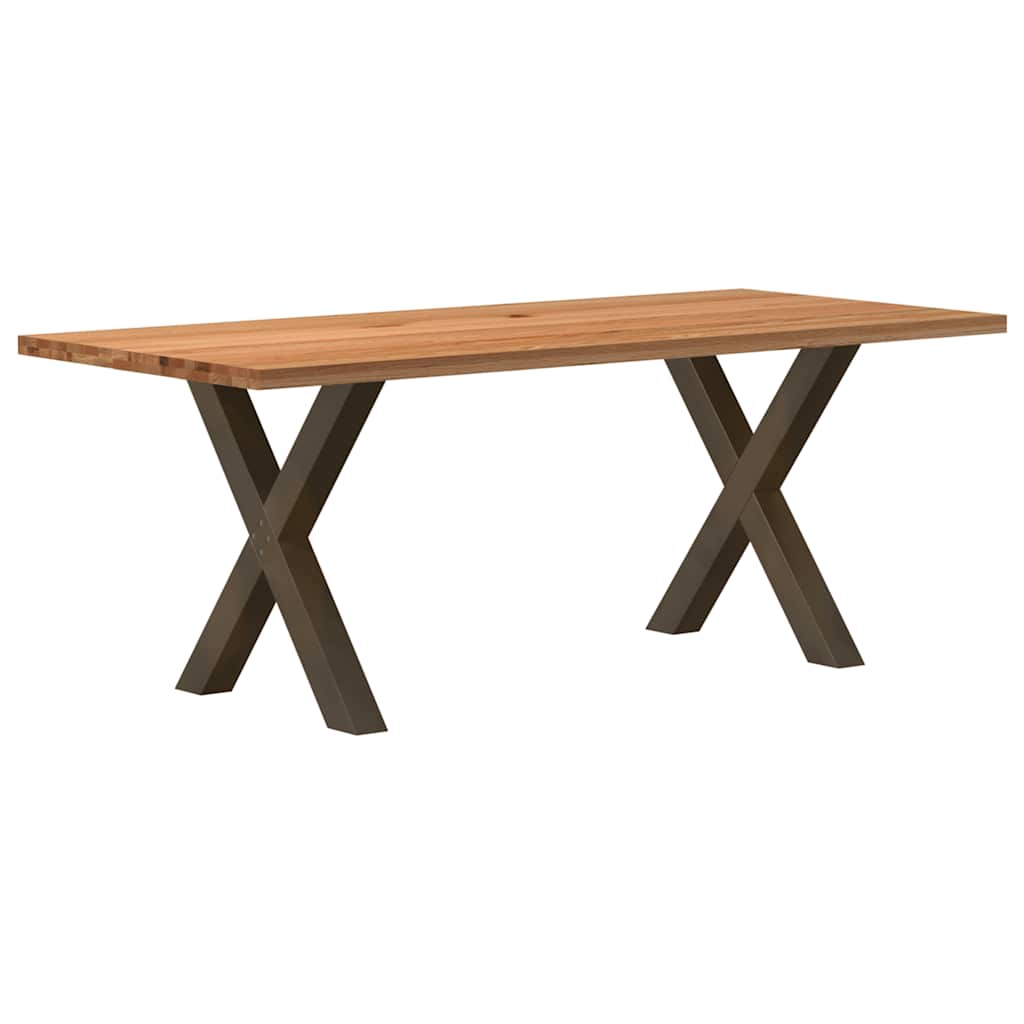 vidaXL Eettafel rechthoekig 200x90x74 cm massief eikenhout lichtbruin