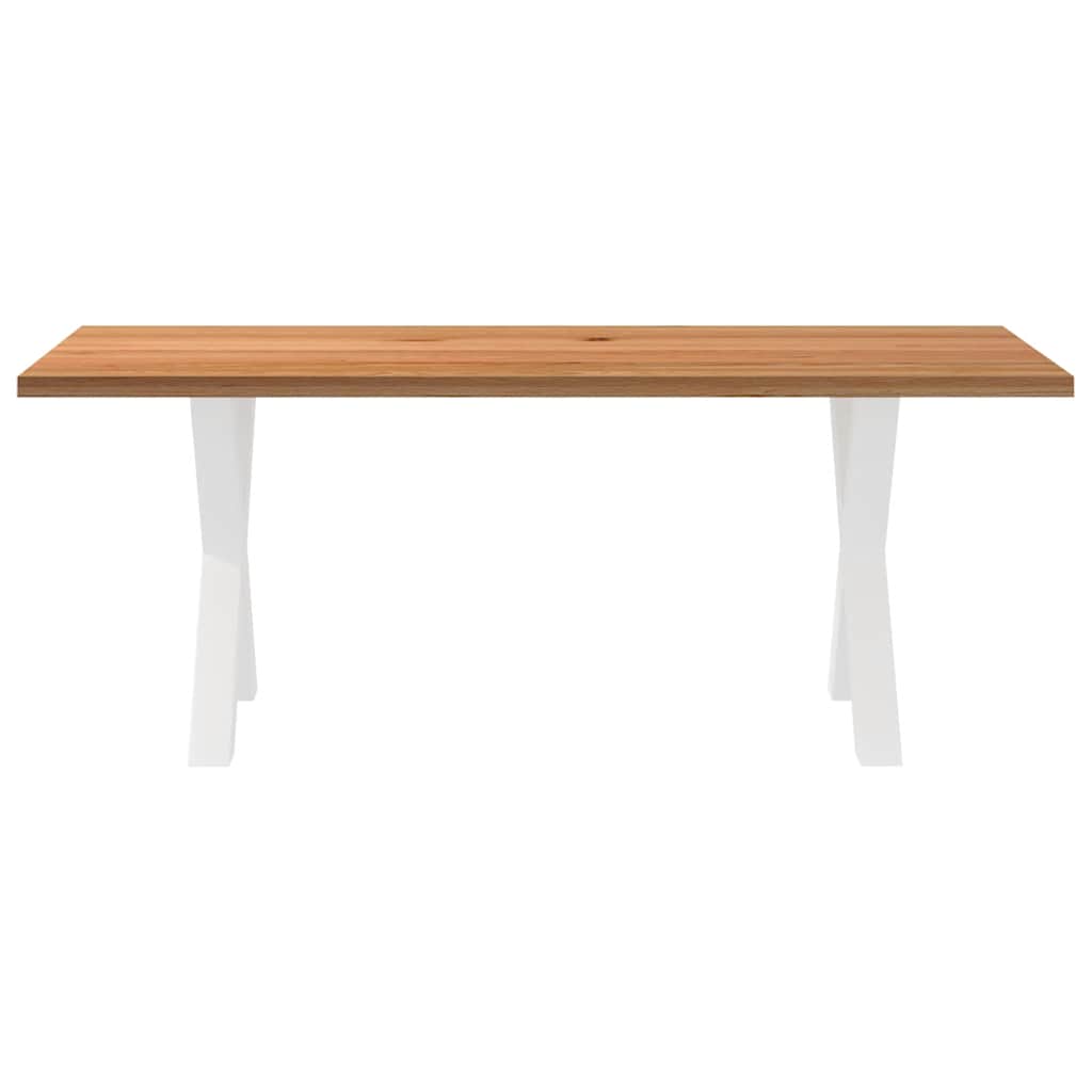 vidaXL Eettafel rechthoekig 200x90x74 cm massief eikenhout lichtbruin afbeelding
