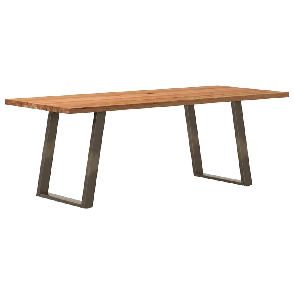 vidaXL Eettafel rechthoekig 220x90x74 cm massief eikenhout lichtbruin