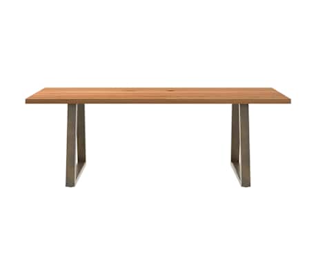 vidaXL Table &agrave; manger marron clair bois de ch&ecirc;ne massif rectangulaire