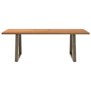 vidaXL Table &agrave; manger marron clair bois de ch&ecirc;ne massif rectangulaire