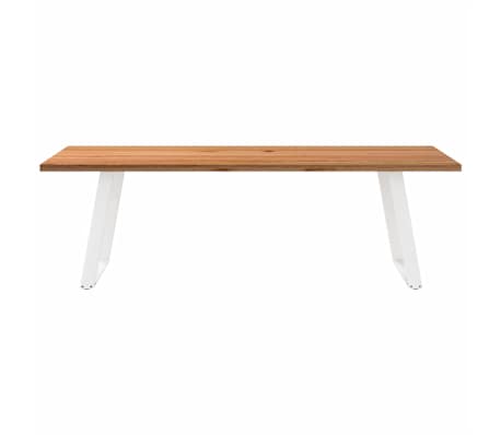 vidaXL Table &agrave; manger marron clair bois de ch&ecirc;ne massif rectangulaire