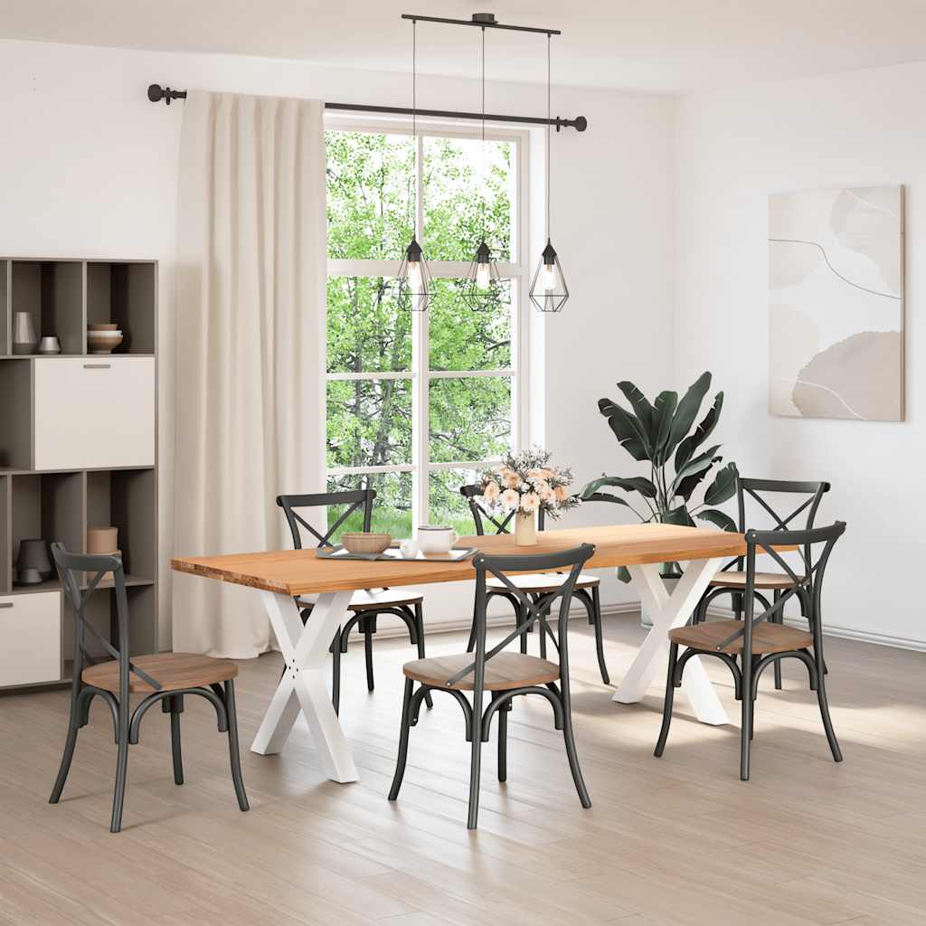 vidaXL Esstisch Hellbraun 240x90x74 cm Massivholz Eiche Rechteckig