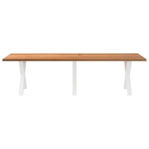 vidaXL Table &agrave; manger marron clair bois de ch&ecirc;ne massif rectangulaire