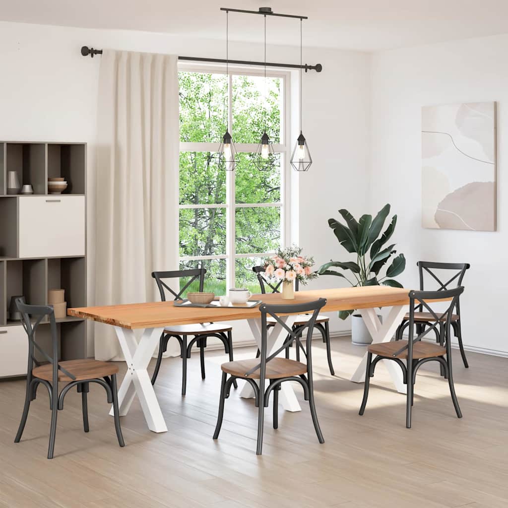 vidaXL Esstisch Hellbraun 280x90x74 cm Massivholz Eiche Rechteckig