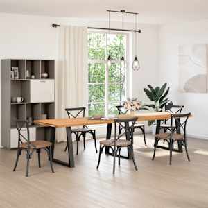 vidaXL Table &agrave; manger marron clair bois de ch&ecirc;ne massif rectangulaire