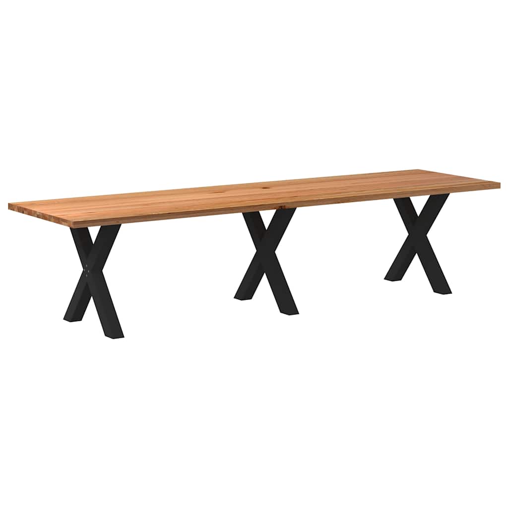 vidaXL Eettafel rechthoekig 320x90x74 cm massief eikenhout lichtbruin
