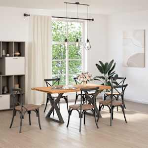 vidaXL Esstisch Hellbraun 180x100x74 cm Massivholz Eiche Rechteckig