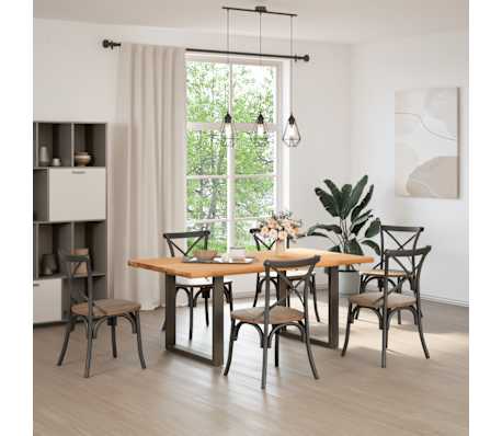 vidaXL Esstisch Hellbraun 180x100x74 cm Massivholz Eiche Rechteckig