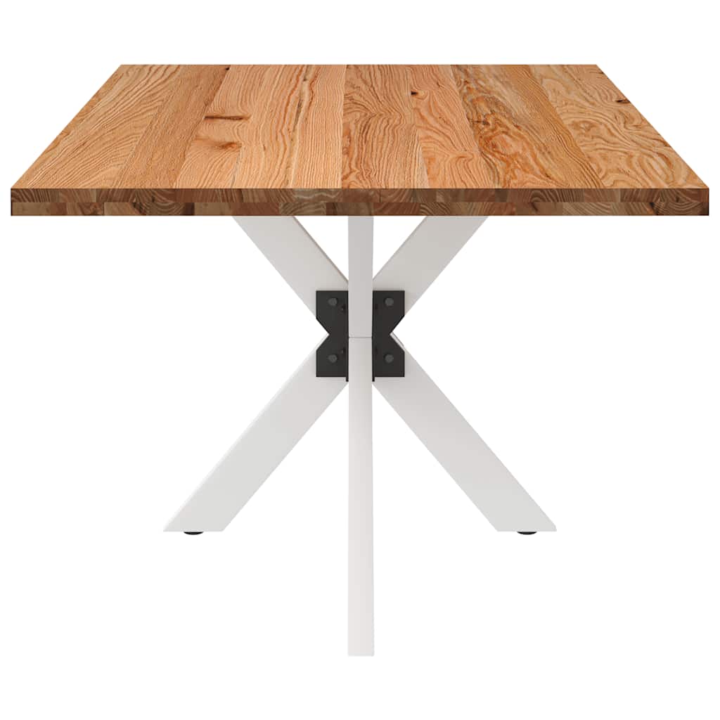 Eettafel rechthoekig 180x100x74 cm massief eikenhout lichtbruin - Afbeelding 5