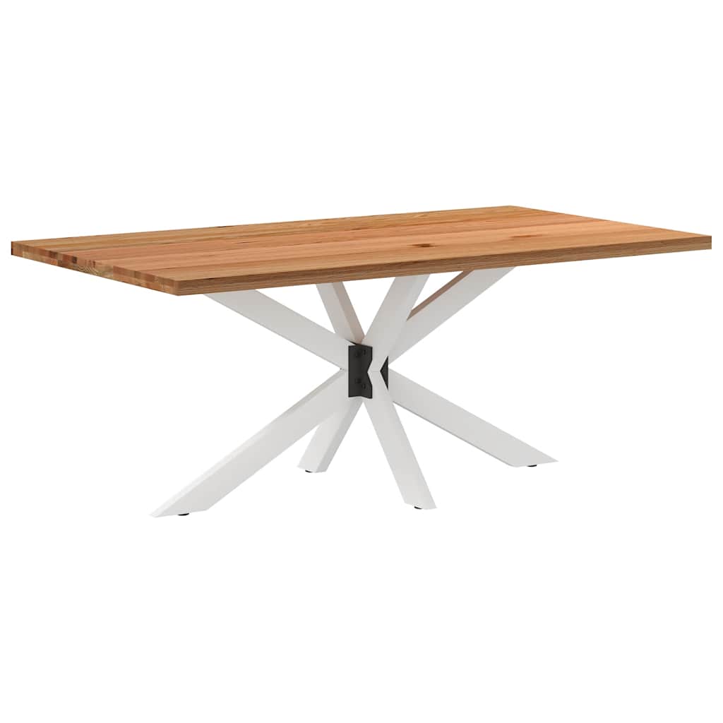 Eettafel rechthoekig 180x100x74 cm massief eikenhout lichtbruin - Afbeelding 6