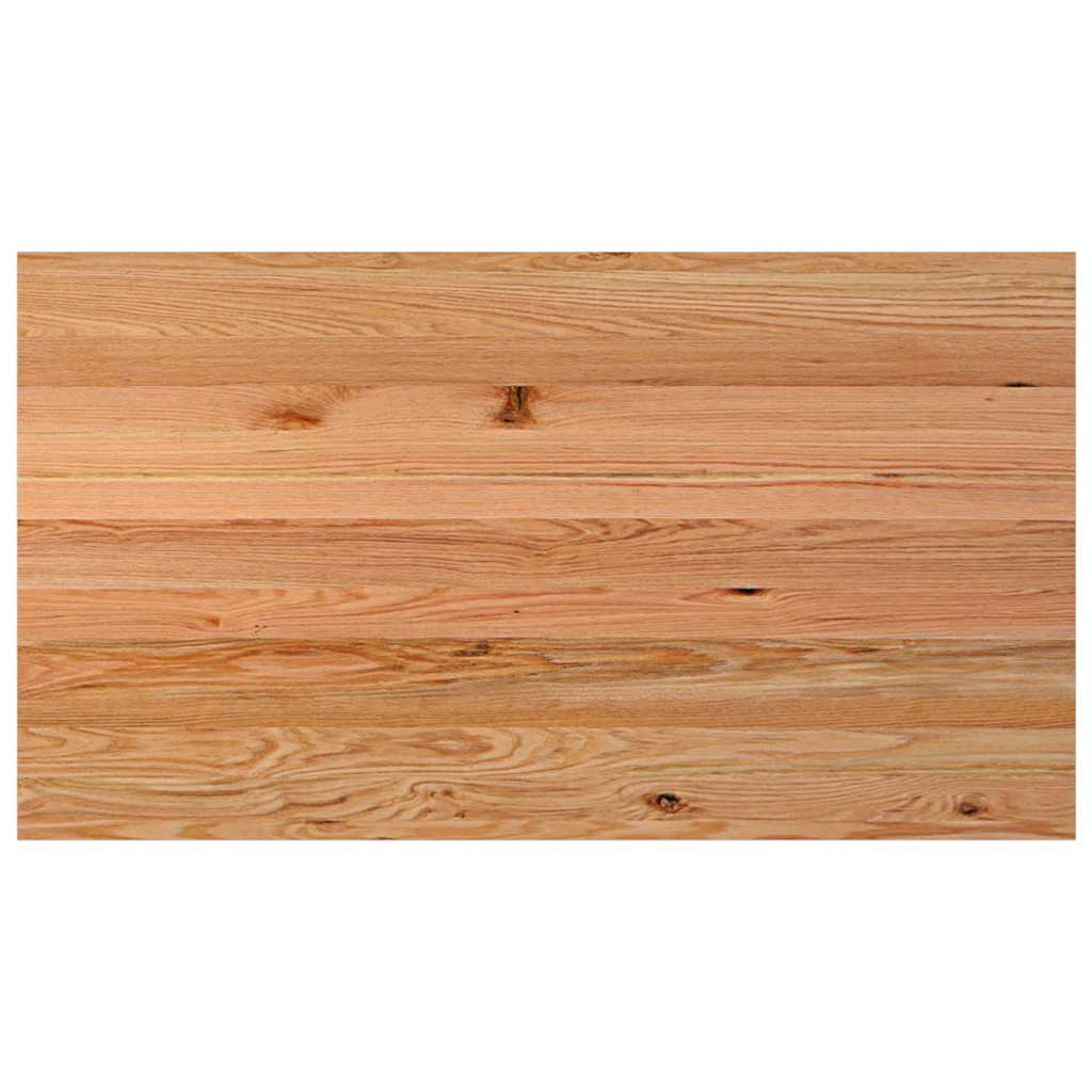 Eettafel rechthoekig 180x100x74 cm massief eikenhout lichtbruin - Afbeelding 7