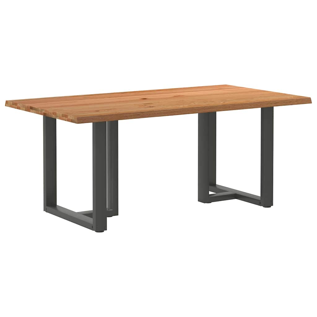vidaXL Esstisch mit Baumkanten 180x100x74 cm Massivholz Eiche Rechteck