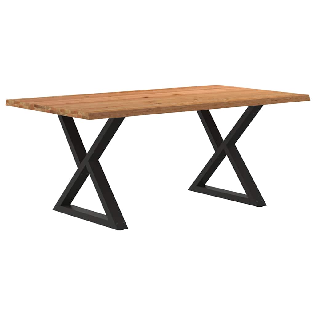 vidaXL Esstisch mit Baumkanten Hellbraun 180x100x74cm Massivholz Eiche