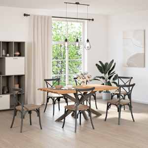 vidaXL Table &agrave; manger marron clair bois de ch&ecirc;ne massif rectangulaire