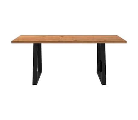 vidaXL Table &agrave; manger marron clair bois de ch&ecirc;ne massif rectangulaire