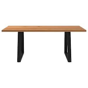 vidaXL Table &agrave; manger marron clair bois de ch&ecirc;ne massif rectangulaire