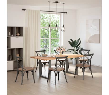 vidaXL Dining Table Light brown, Anthracite