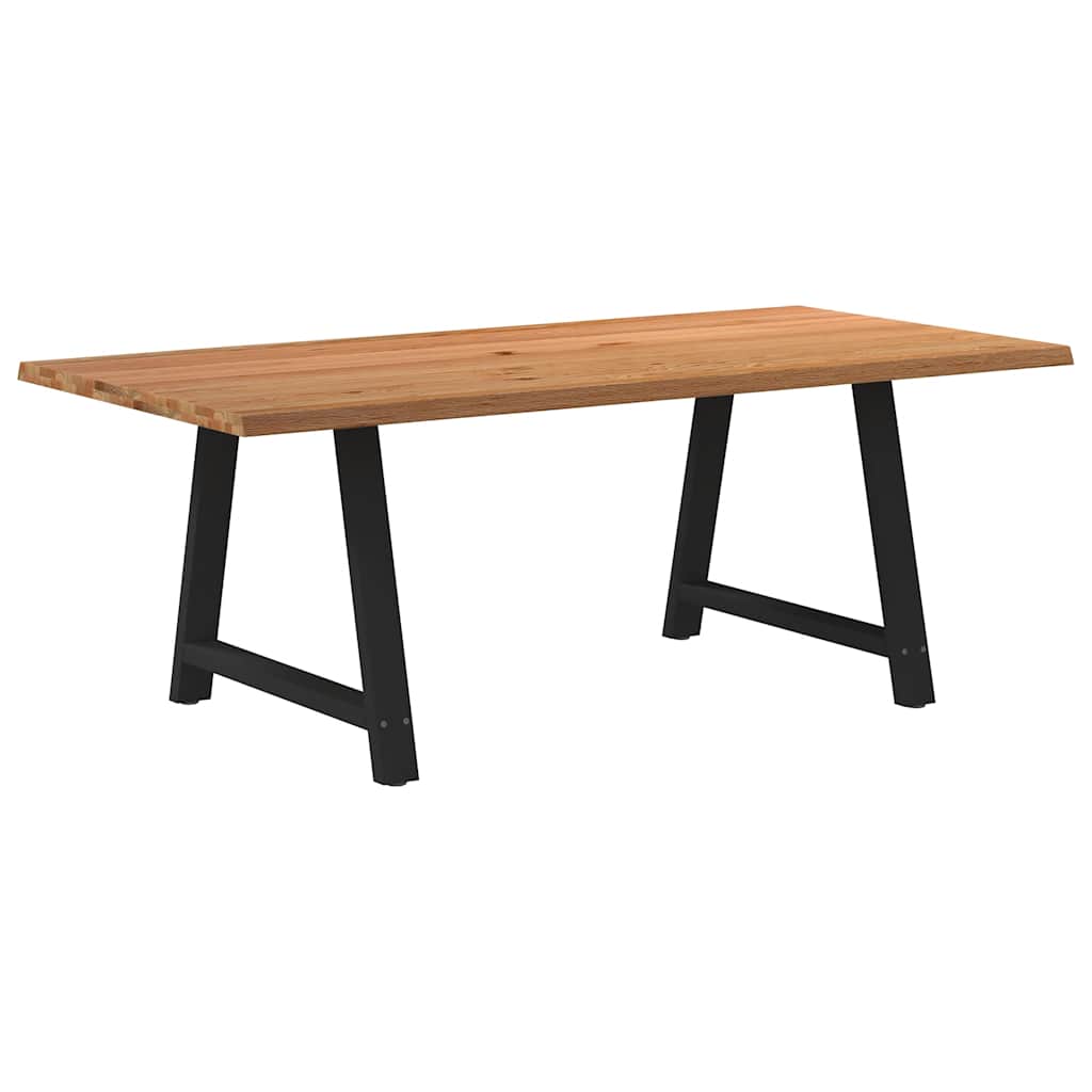 vidaXL Eettafel met natuurlijke rand massief eikenhout rechthoekig