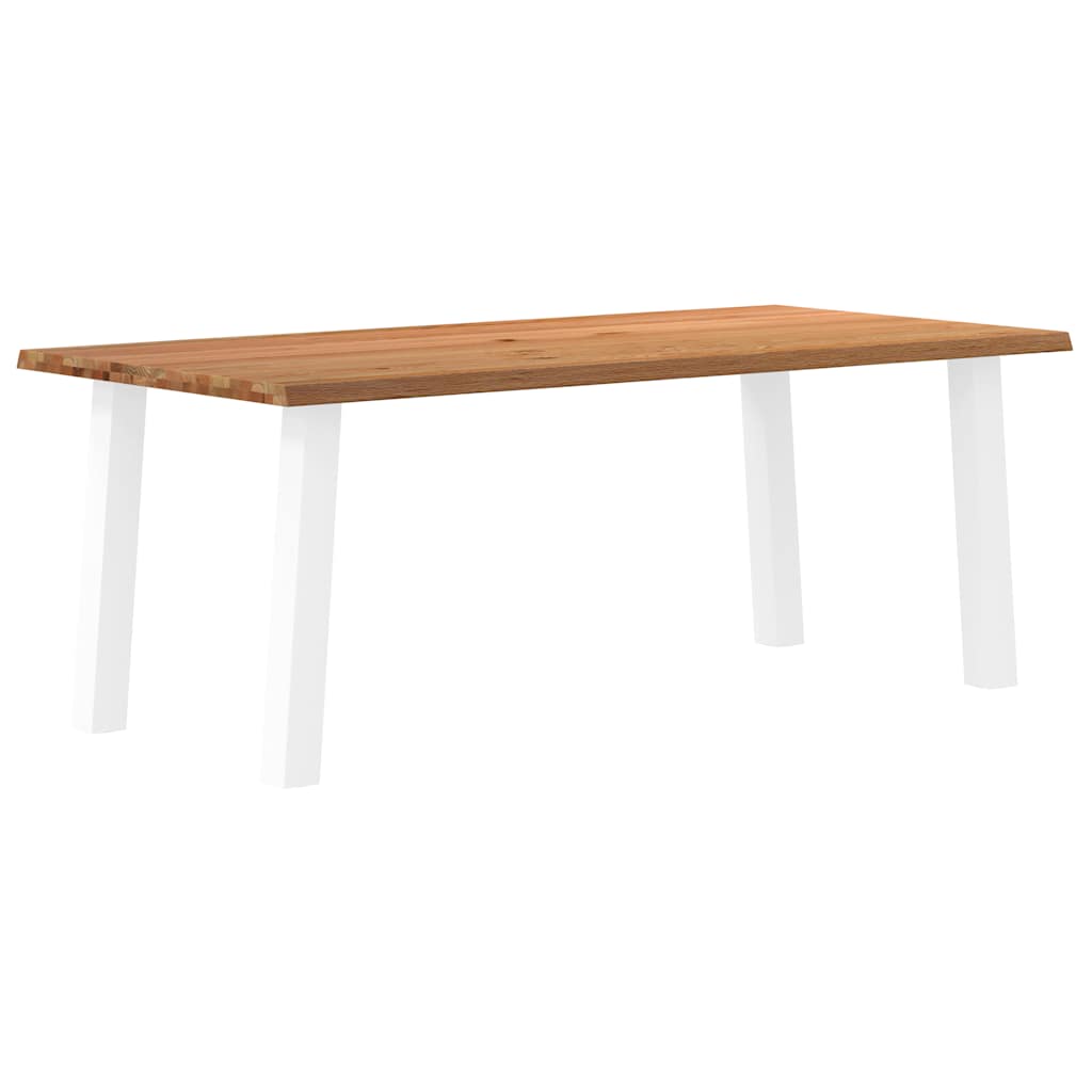 Eettafel met natuurlijke rand massief eikenhout rechthoekig