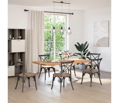 vidaXL Dining Table Light brown, white