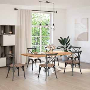 vidaXL Dining Table Light brown, white