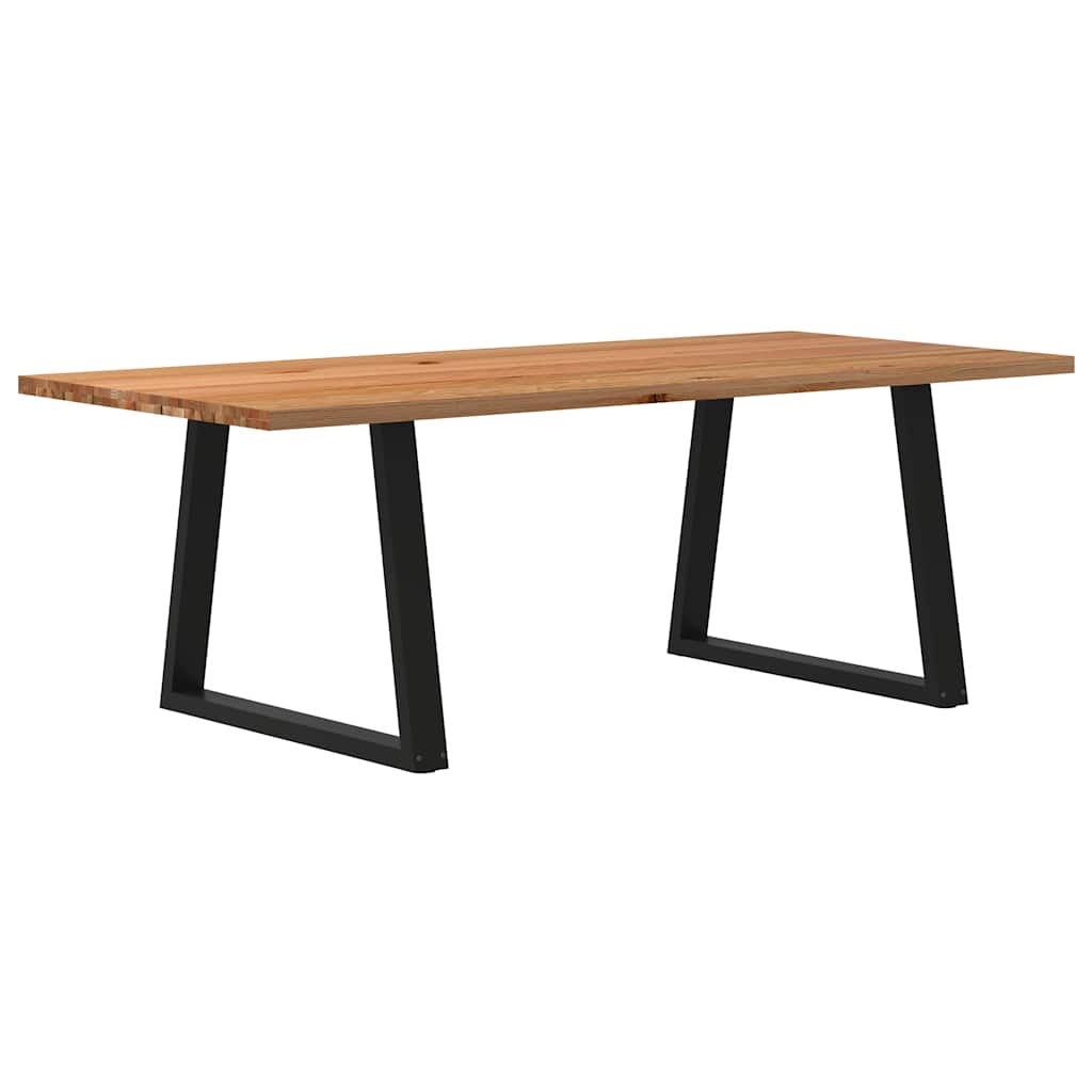 vidaXL Eettafel rechthoekig 220x100x74 cm massief eikenhout lichtbruin