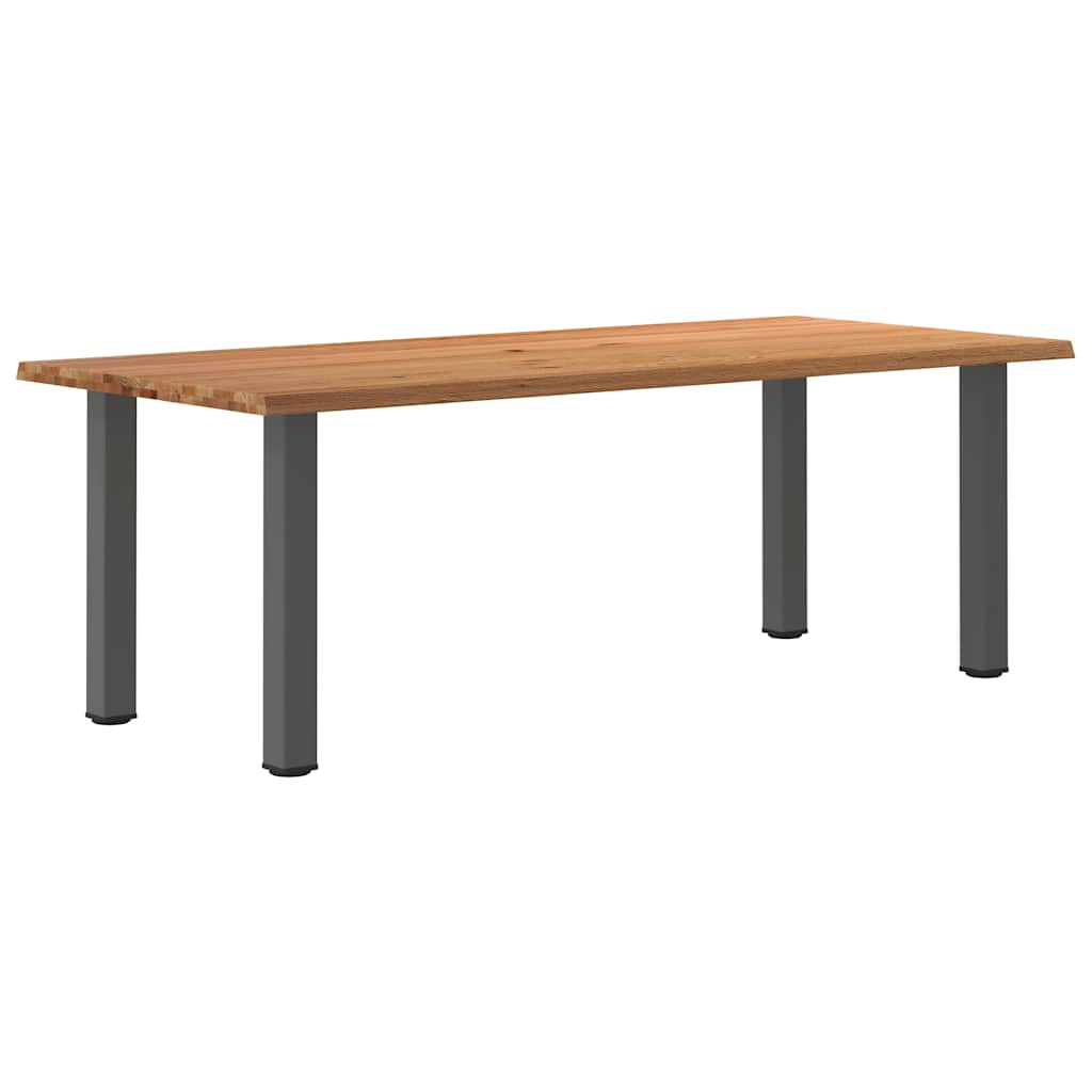 vidaXL Eettafel rechthoekig 220x100x74 cm massief eikenhout lichtbruin