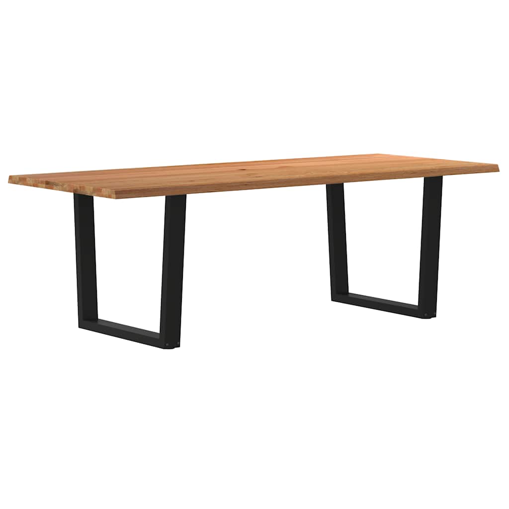 vidaXL Esstisch mit Baumkanten 240x100x74 cm Massivholz Eiche