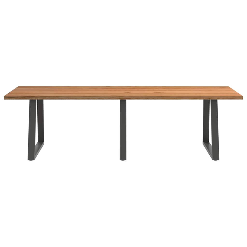 vidaXL Eettafel rechthoekig 280x100x74 cm massief eikenhout lichtbruin afbeelding