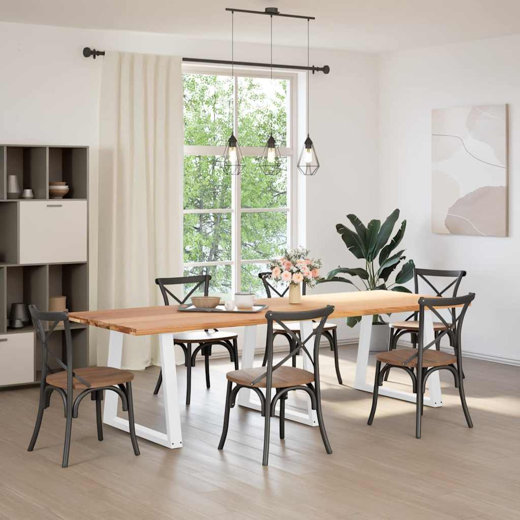 vidaXL Esstisch Hellbraun 280x100x74 cm Massivholz Eiche Rechteckig