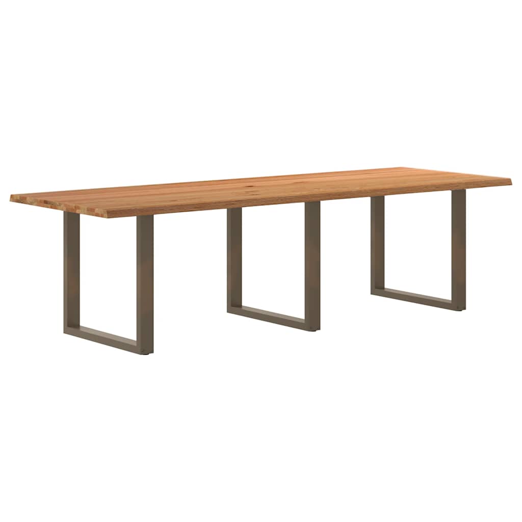 vidaXL Eettafel rechthoekig 280x100x74 cm massief eikenhout lichtbruin