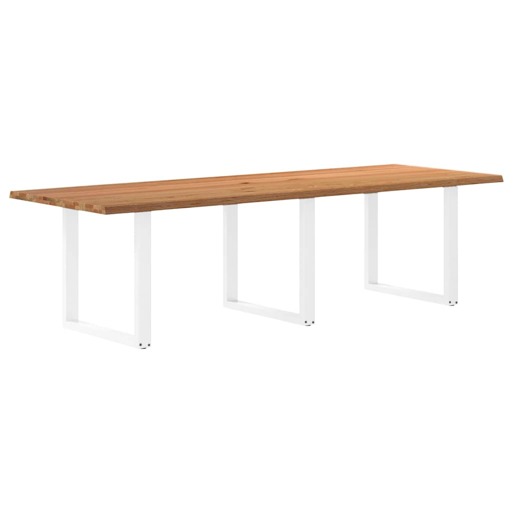 vidaXL Eettafel rechthoekig 280x100x74 cm massief eikenhout lichtbruin