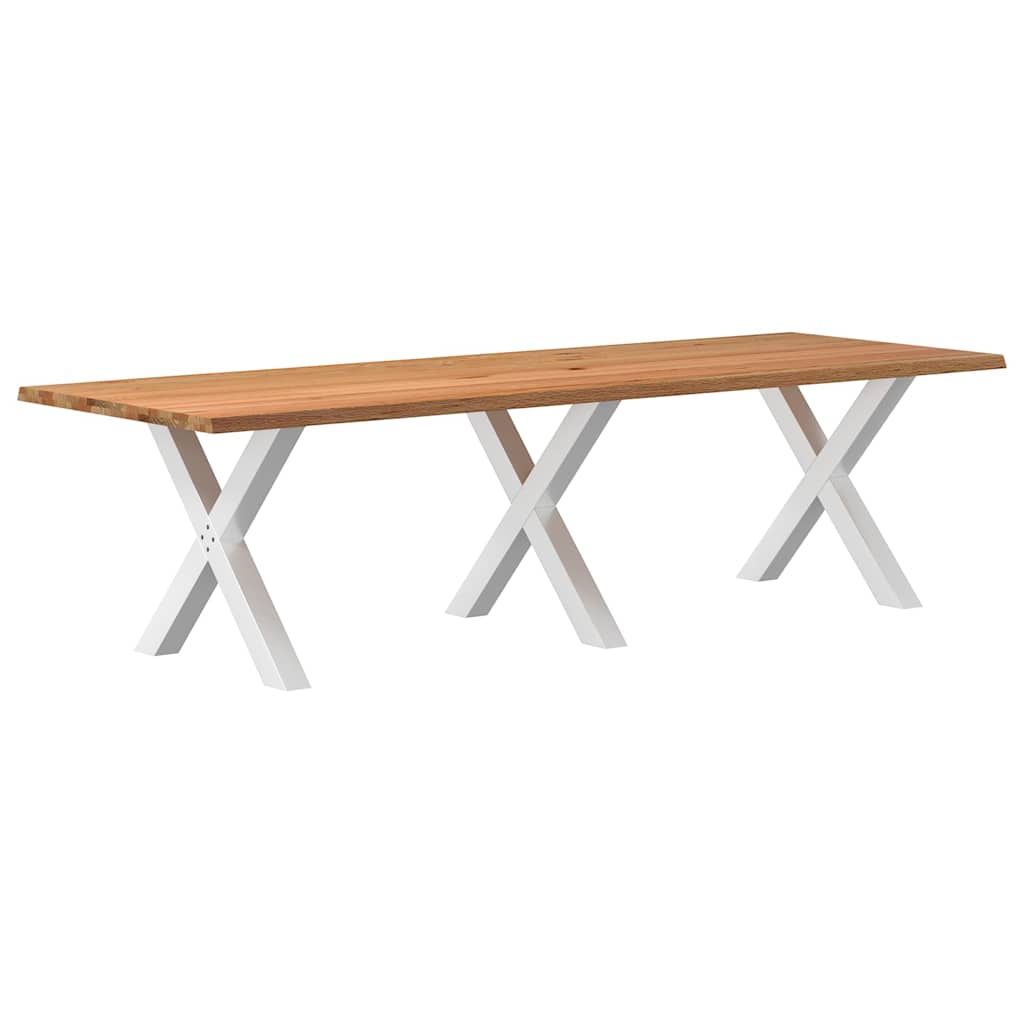 vidaXL Eettafel rechthoekig 280x100x74 cm massief eikenhout lichtbruin