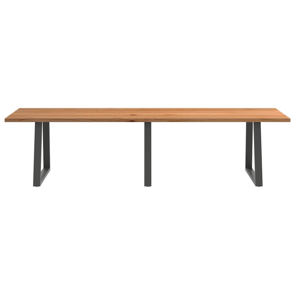 vidaXL Eettafel rechthoekig 320x100x74 cm massief eikenhout lichtbruin afbeelding