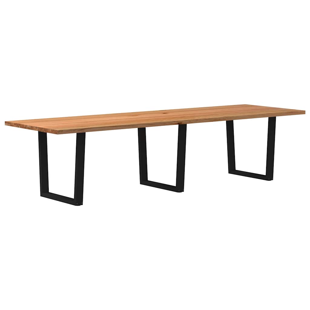 vidaXL Eettafel met natuurlijke rand 320x100x74 cm massief eikenhout