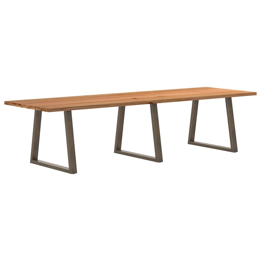 vidaXL Eettafel rechthoekig 320x100x74 cm massief eikenhout lichtbruin