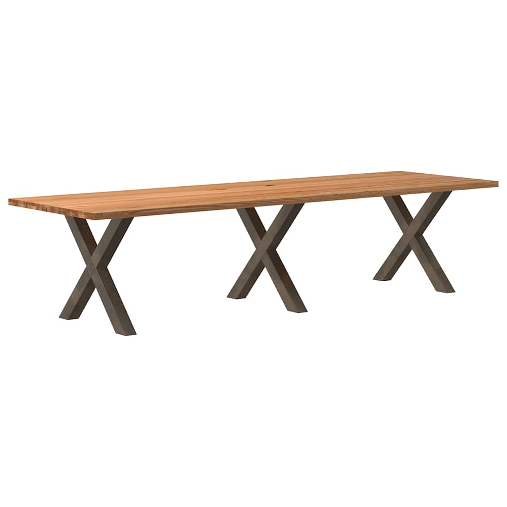 vidaXL Eettafel rechthoekig 320x100x74 cm massief eikenhout lichtbruin