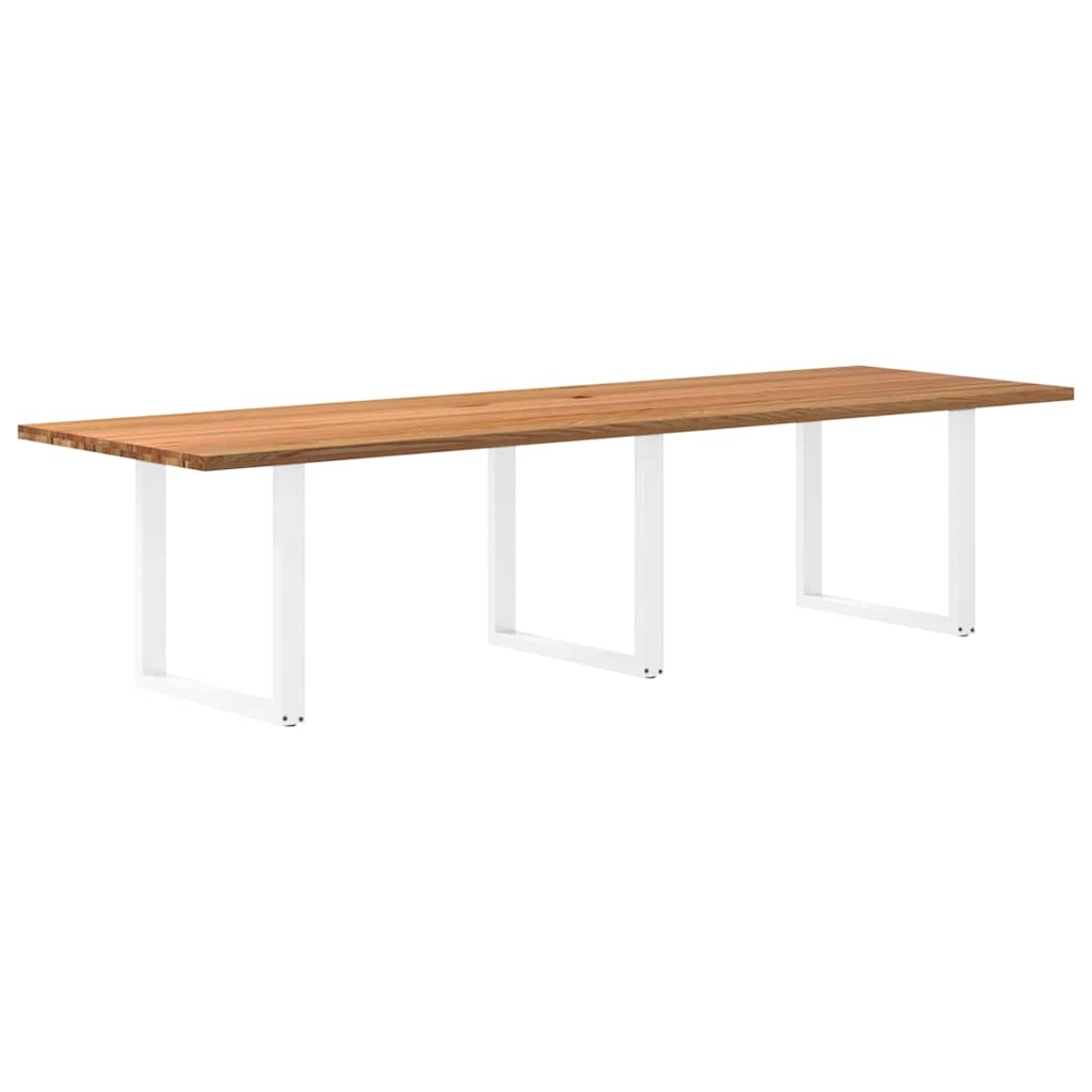 vidaXL Eettafel rechthoekig 320x100x74 cm massief eikenhout lichtbruin