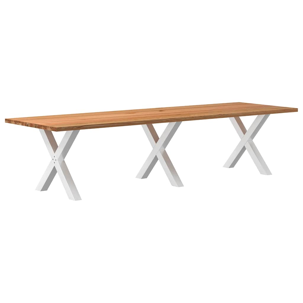 vidaXL Eettafel rechthoekig 320x100x74 cm massief eikenhout lichtbruin