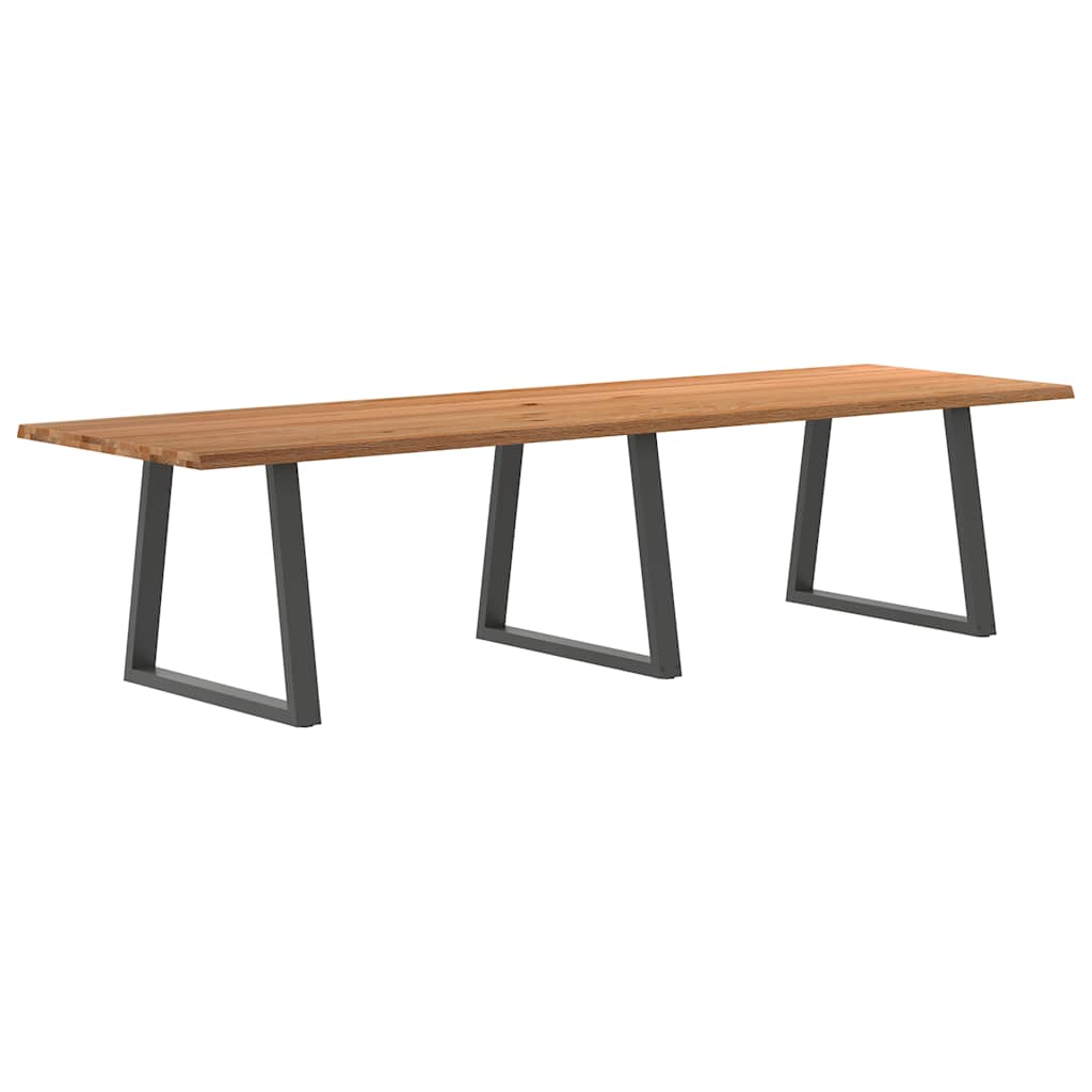vidaXL Eettafel met natuurlijke rand 320x100x74 cm massief eikenhout
