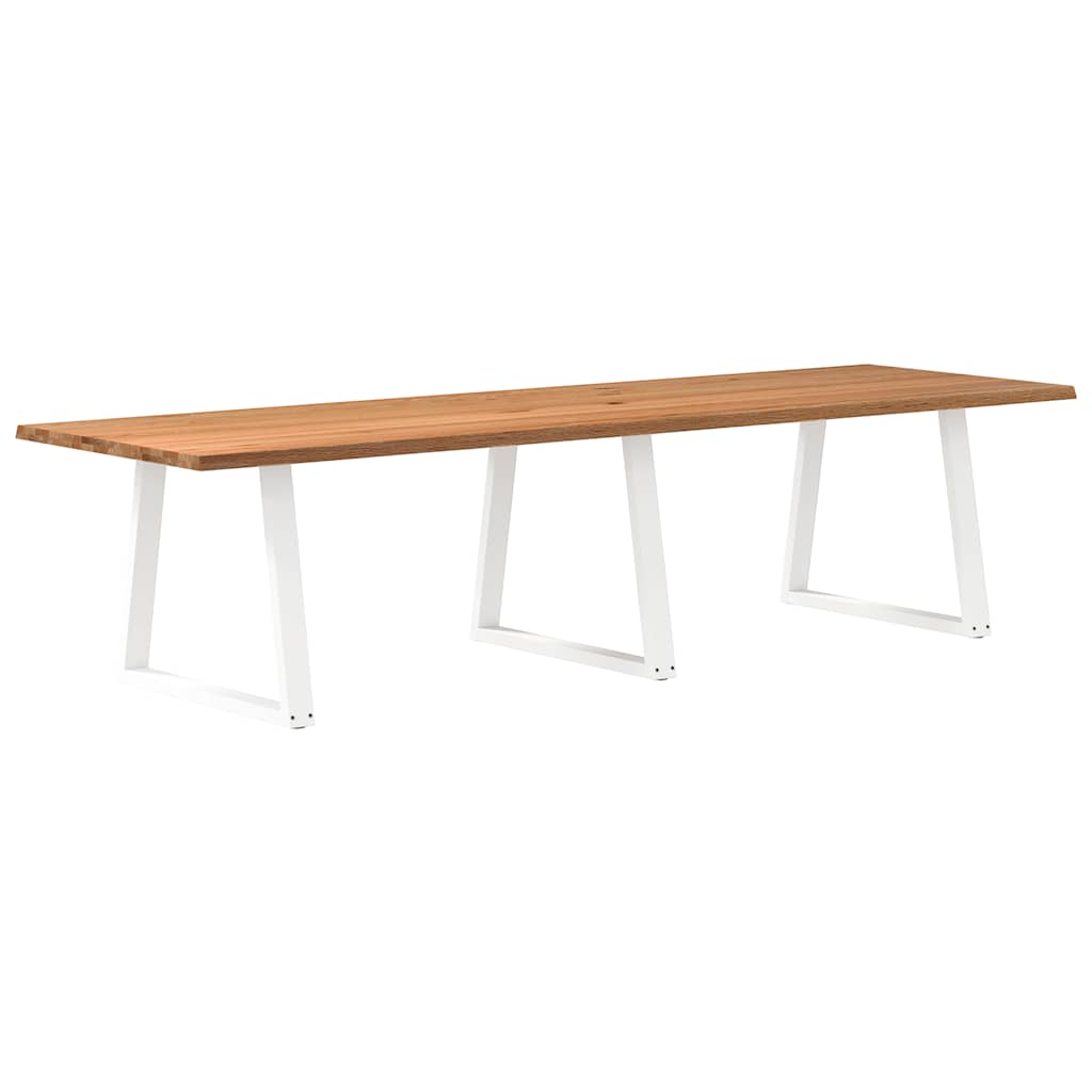 vidaXL Eettafel met natuurlijke rand 320x100x74 cm massief eikenhout