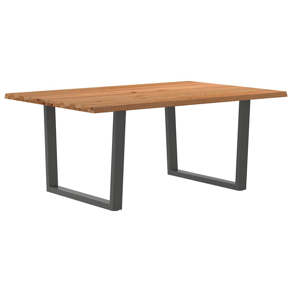 vidaXL Eettafel met natuurlijke rand 180x120x74 cm massief eikenhout